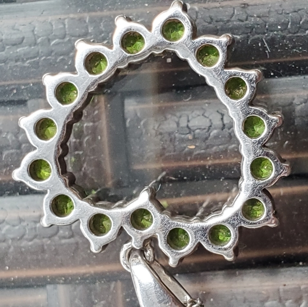 Chrome Diopside Heart Pendant Necklace Platinum Sterling Silver - Picture 6 of 8